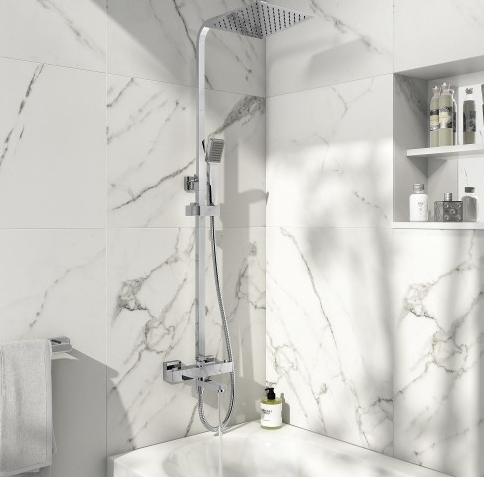 Block Square Rigid Riser Shower with Bath Filler